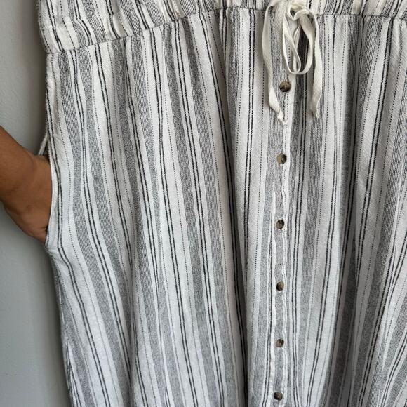 Briggs Dress 2X Linen Midi Pockets Buttons Stretch Lagenlook Coastal Beachy - Picture 11 of 16